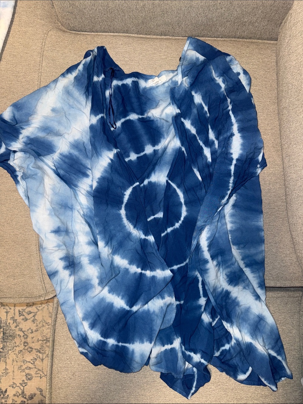 Blue Tie-Dye Women's Kimono
